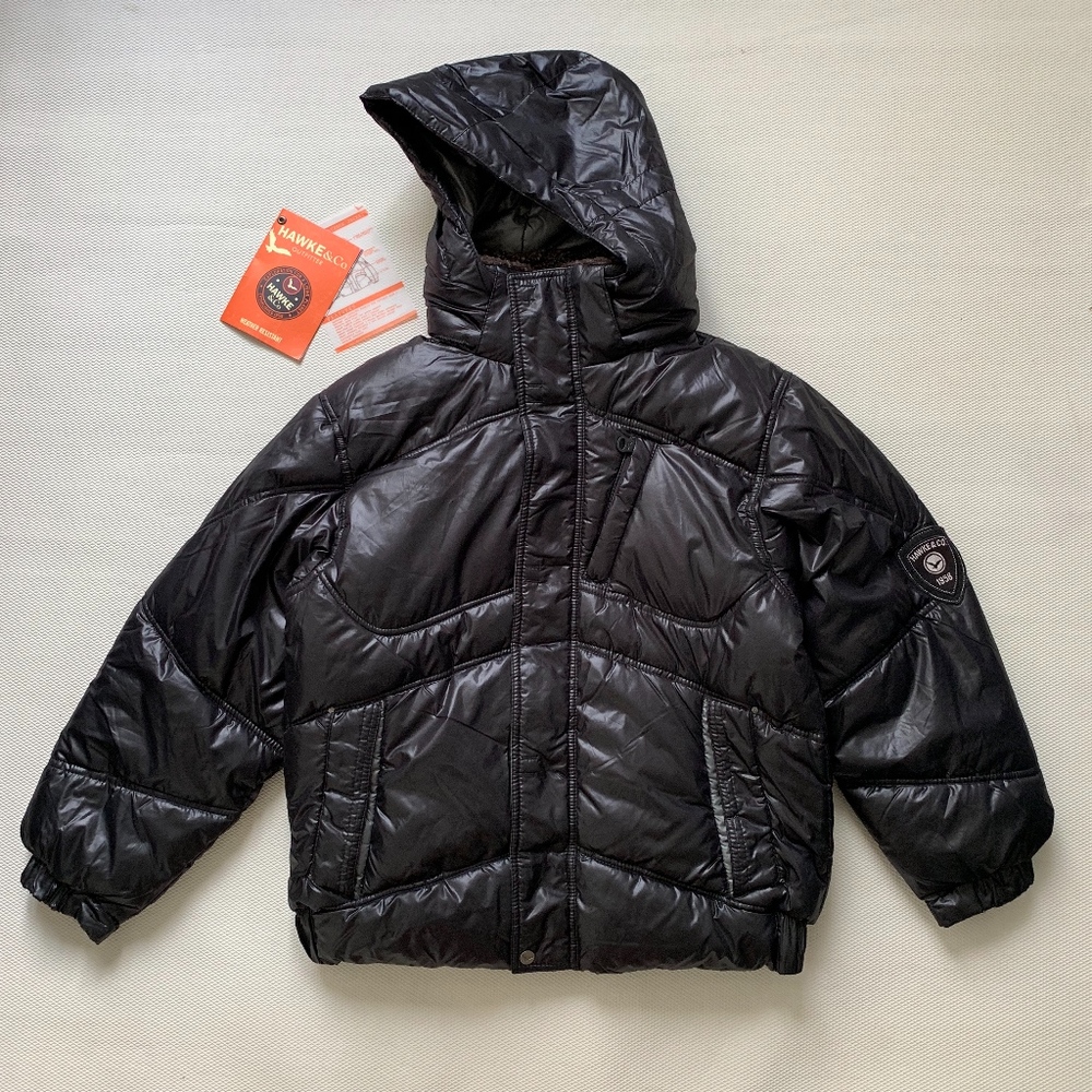 HAWKE CO Weather Resistant Hooded Black Jacket